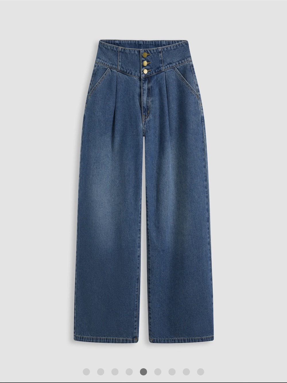 CIDER High Rise Wide Leg Jeans Size 30 Blue Denim Button Front Like New - Picture 7 of 13